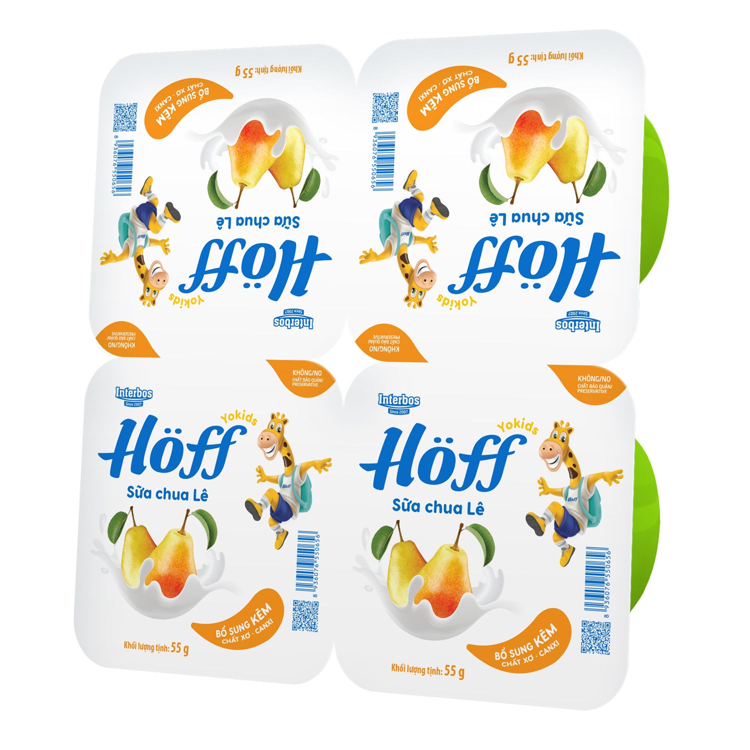 Sữa chua hoa quả Hoff vị lê 4x55g hình 2