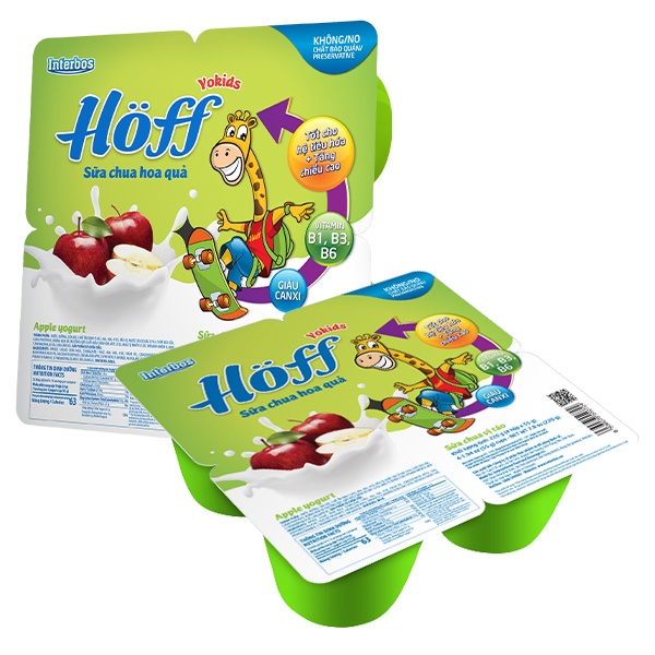 Sữa chua hoa quả Hoff vị táo 4x55g hình 2