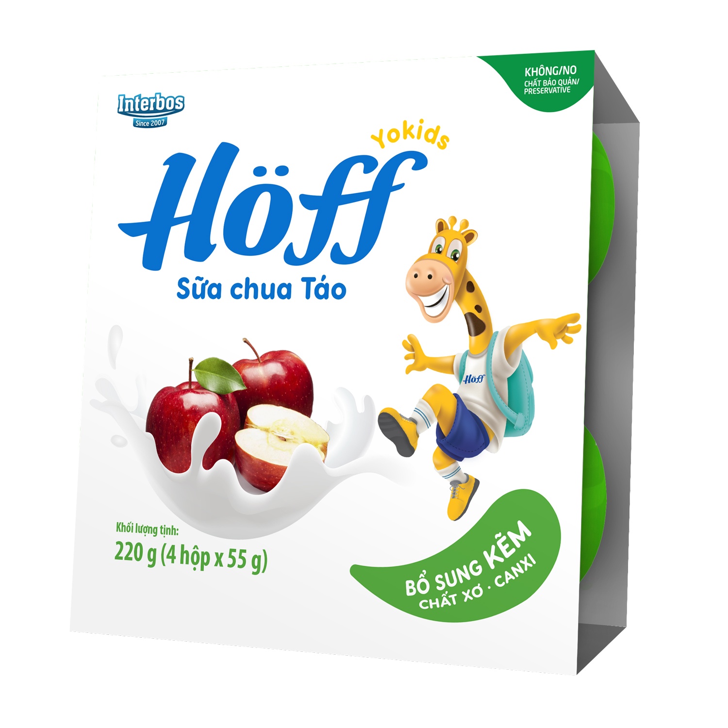 Sữa chua hoa quả Hoff vị táo 4x55g hình 1