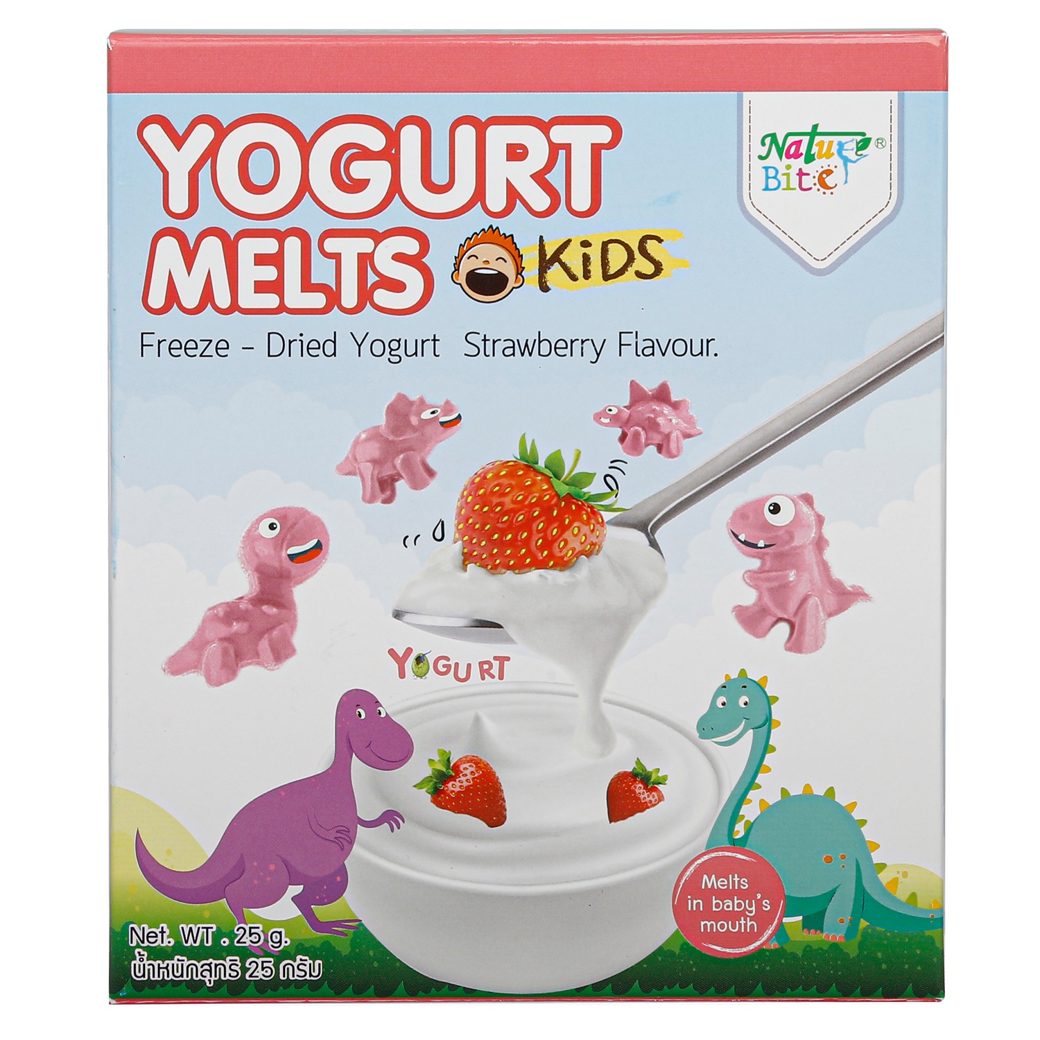 Sữa chua khô Nature Bite vị dâu hình khủng long 25g
