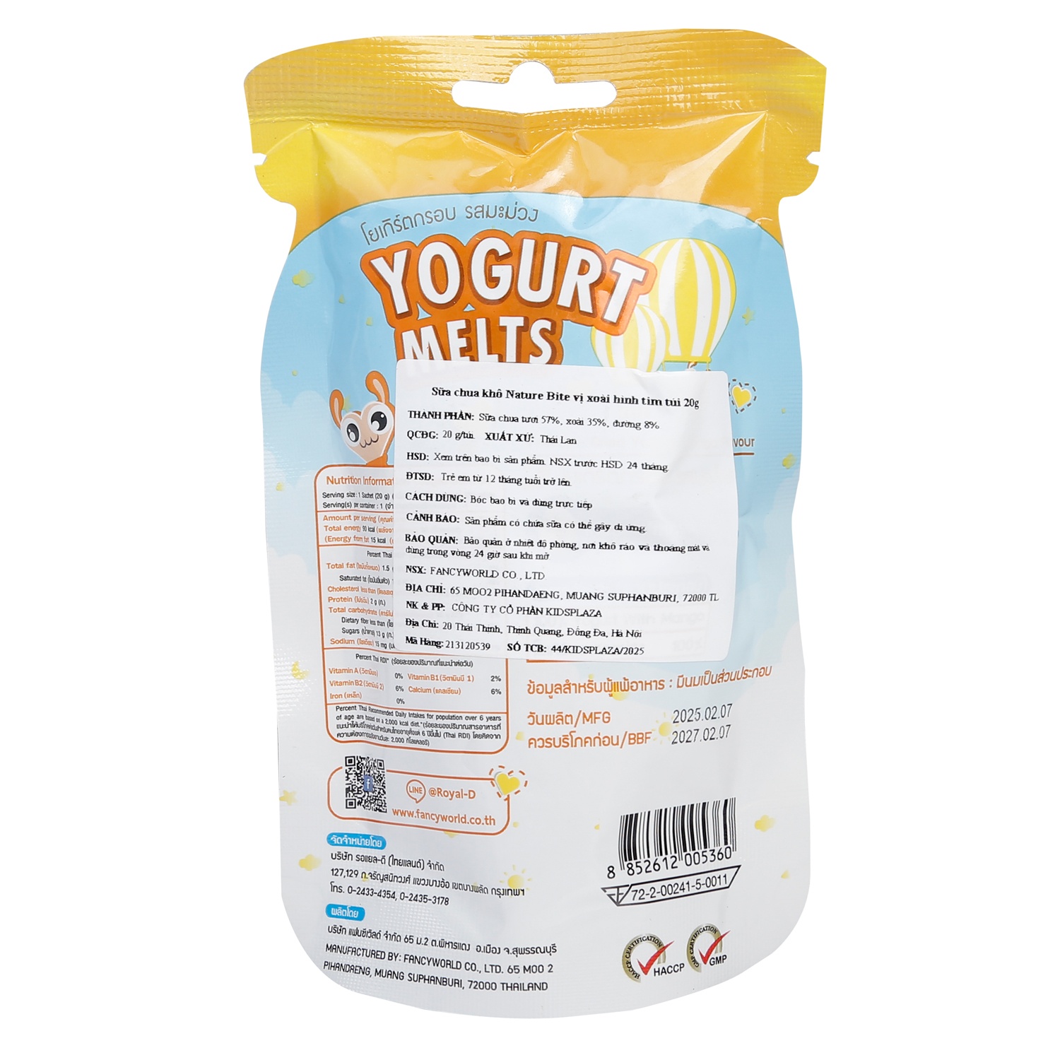 Sữa chua khô Nature Bite vị xoài hình trái tim 20g