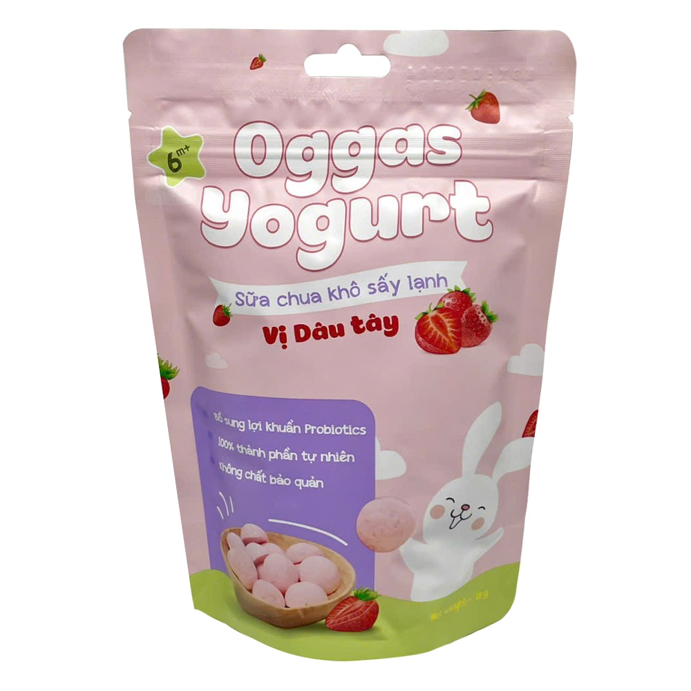 Sữa chua khô Oggas Yogurt vị dâu tây 18g hình 1