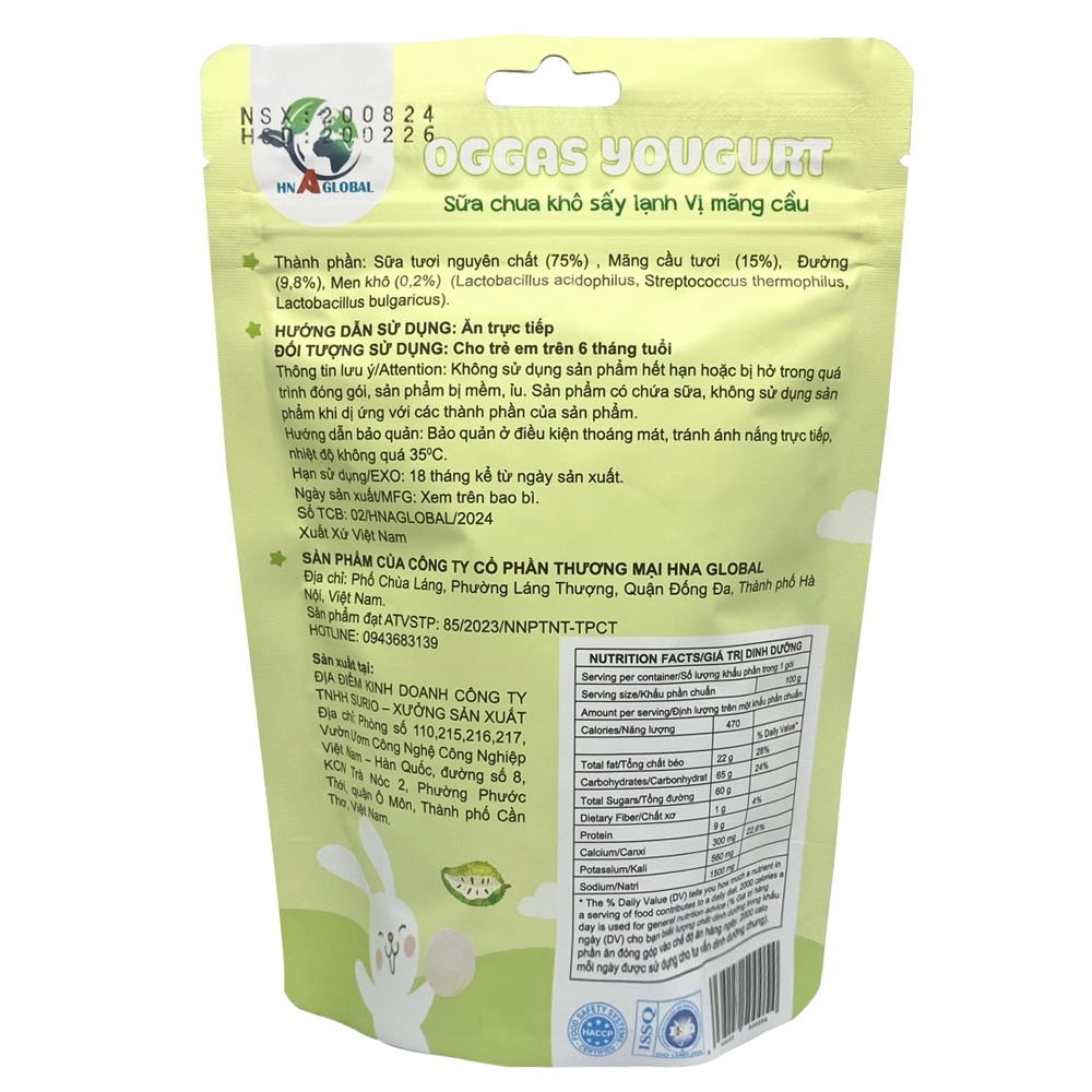 Đặc điểm nổi bật của sữa chua khô Oggas Yogurt