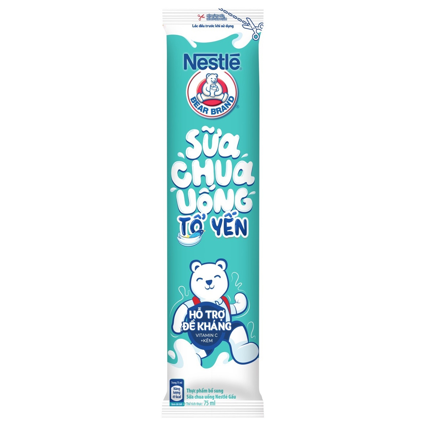 Sữa chua uống tổ yến Nestlé dạng que hương  vị tự nhiên 75ml hình 1