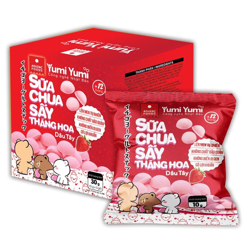 Sữa chua sấy thăng hoa vị dâu Asuzac chính hãng