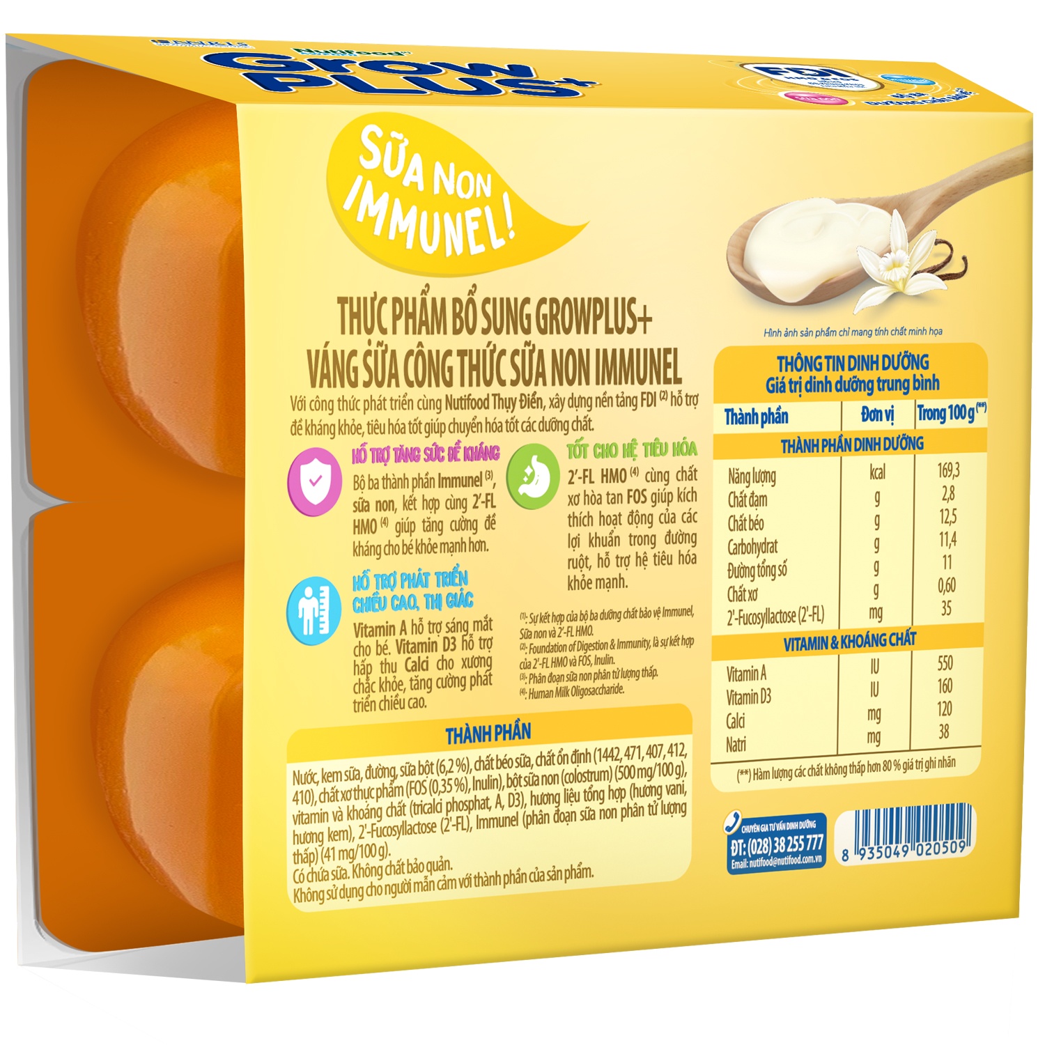 Váng sữa Nutifood GrowPLUS sữa non 4x55g hình 2