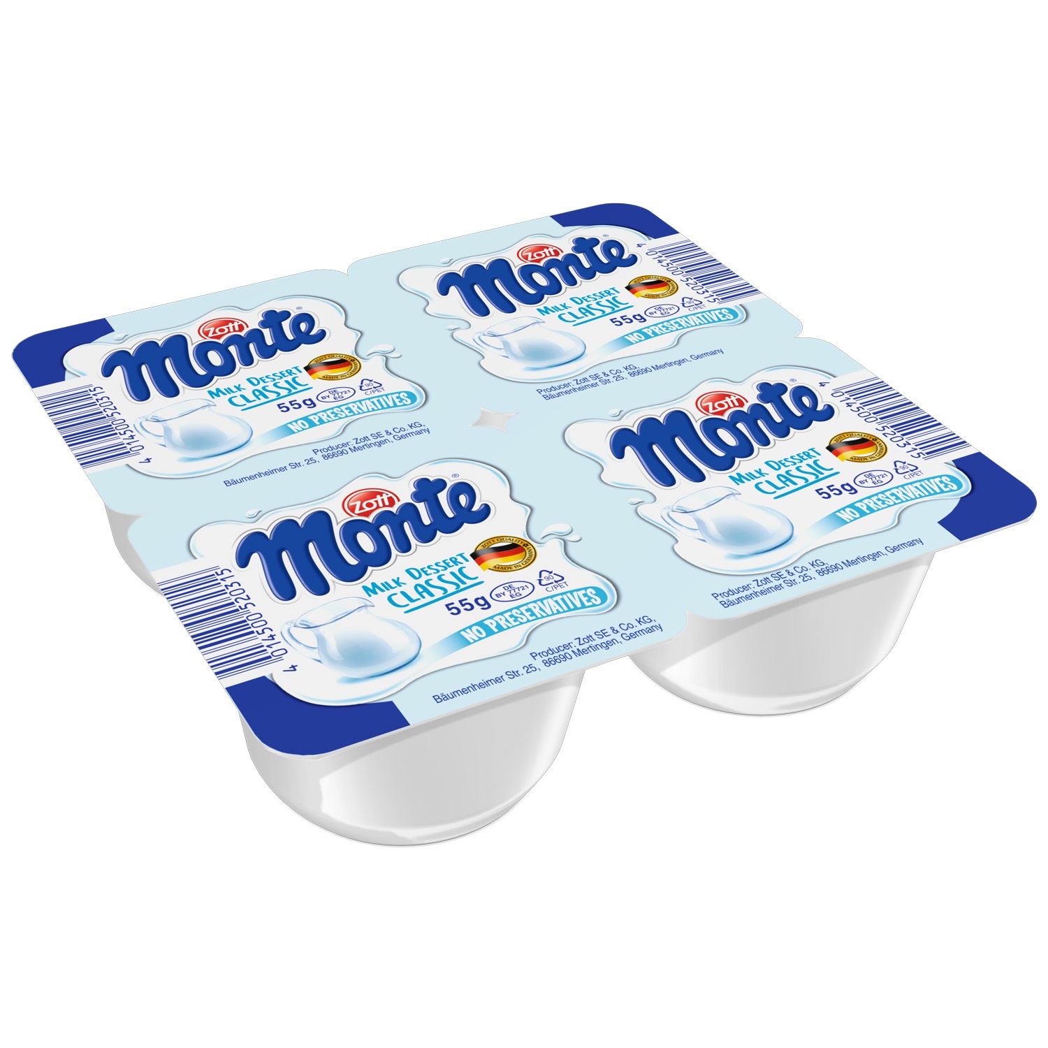 Váng sữa Zott Monte Classic 4x55g hình 1