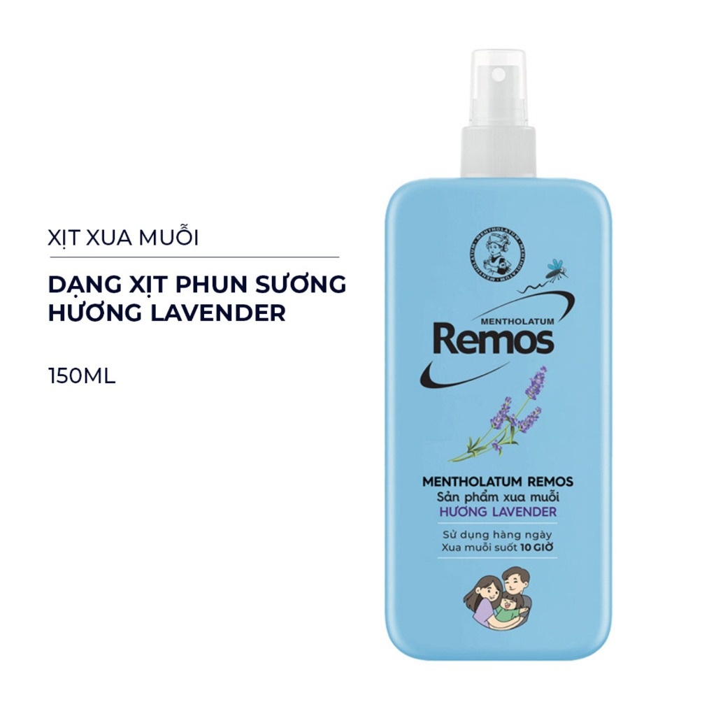 Xịt chống muỗi hương Lavender tự nhiên Remos 150ml