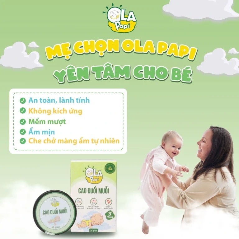 Cao đuổi muỗi thảo mộc Ola Papi lọ 20g