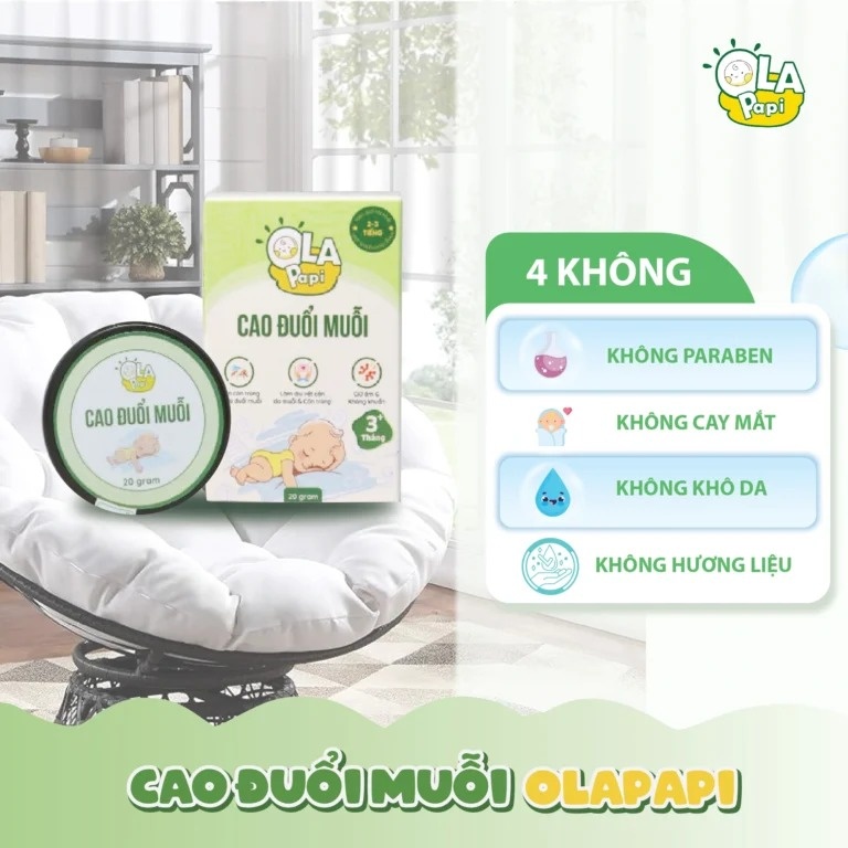 Cao đuổi muỗi thảo mộc Ola Papi lọ 20g