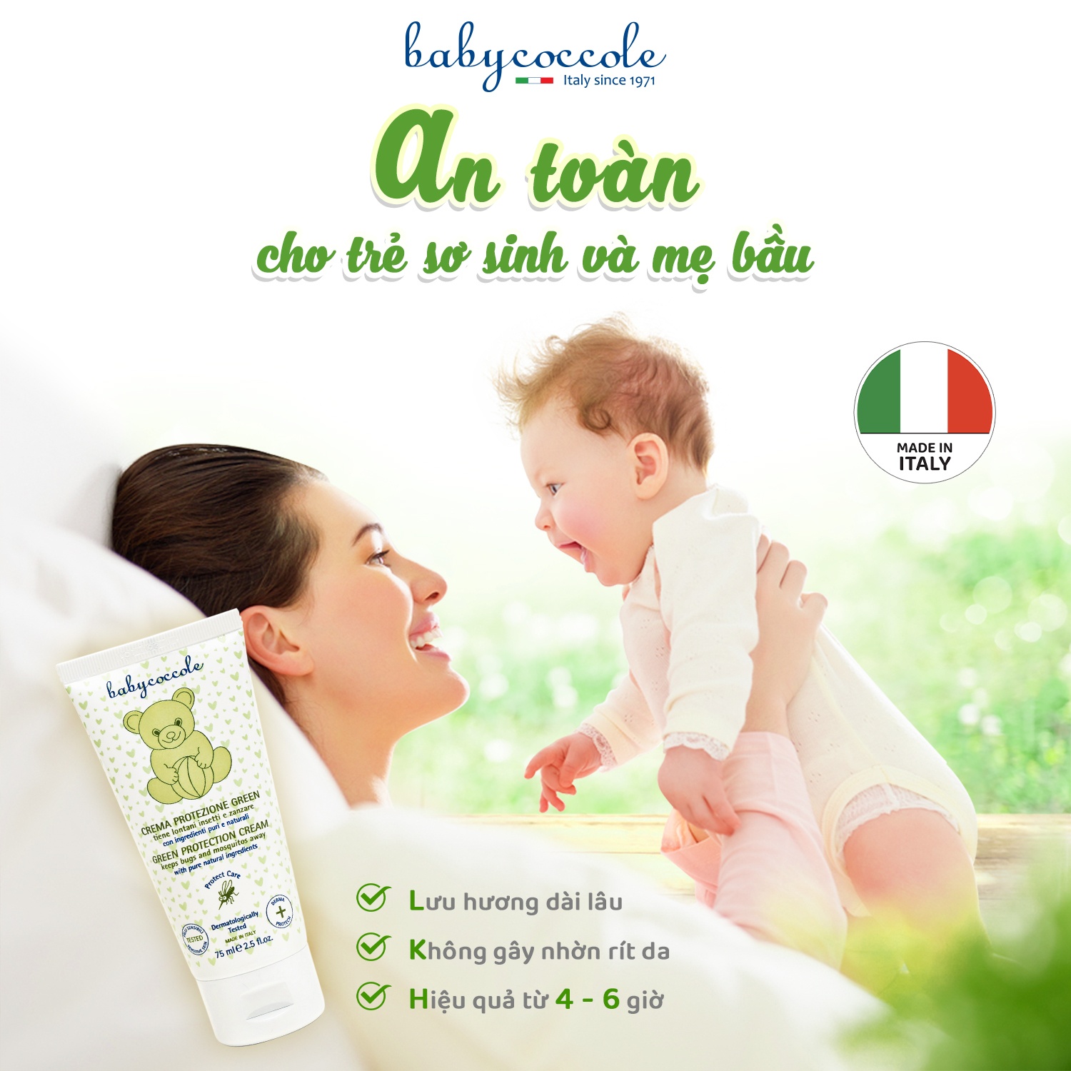 Kem chống muỗi Babycoccole 75ml 0M+ hình 2