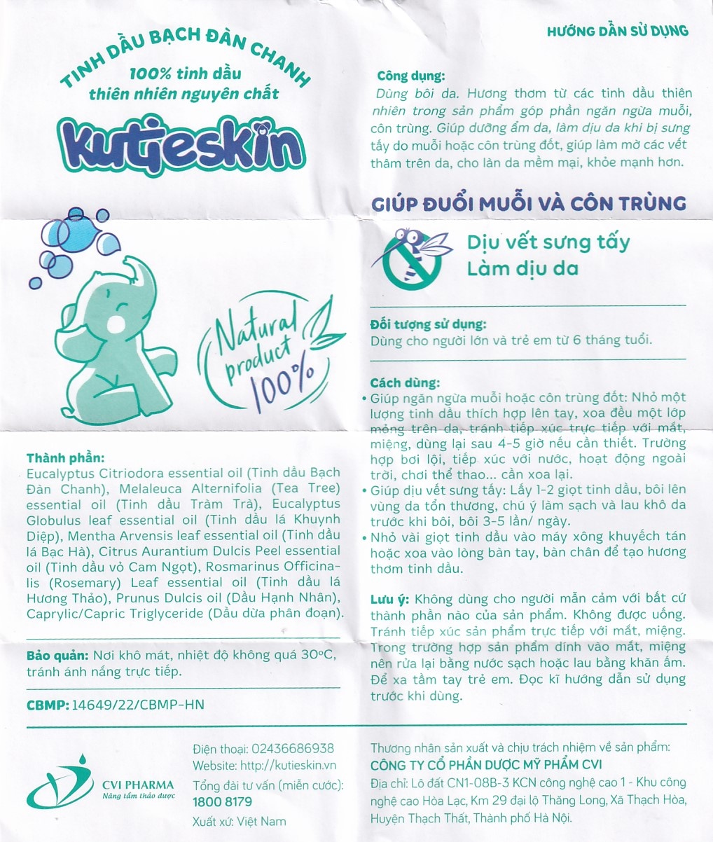 Tinh dầu bạch đàn chống muỗi Kutieskin 30ml hình 4