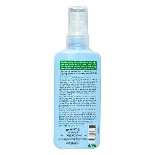 Đặc điểm nội bật xịt chống muỗi hương chanh sả 