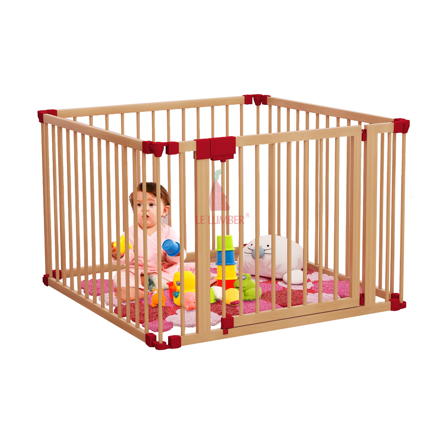 Cũi 3D 4 cánh Playpen thông minh hình 1