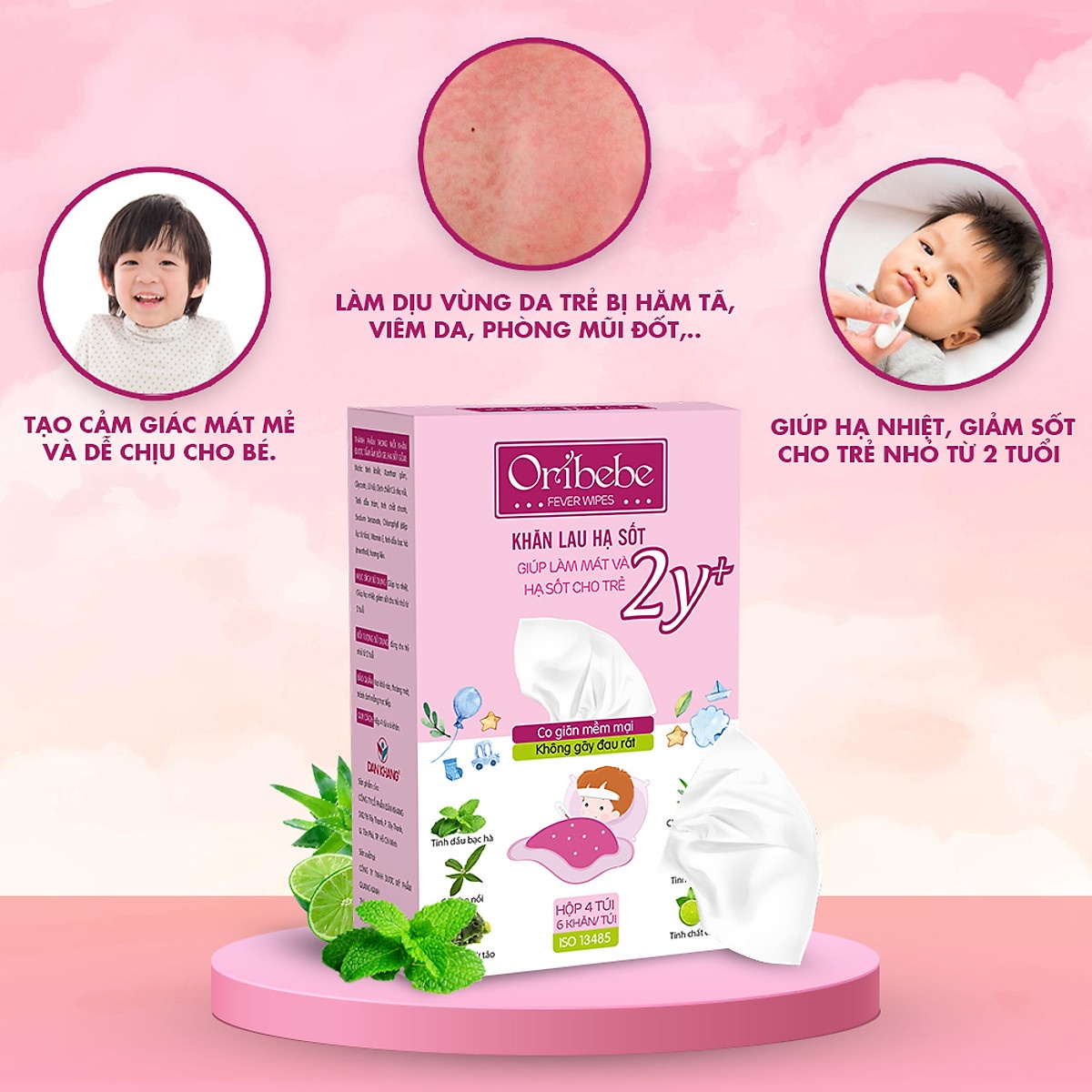 Khăn lau hạ sốt Oribebe 2Y+ hình 4