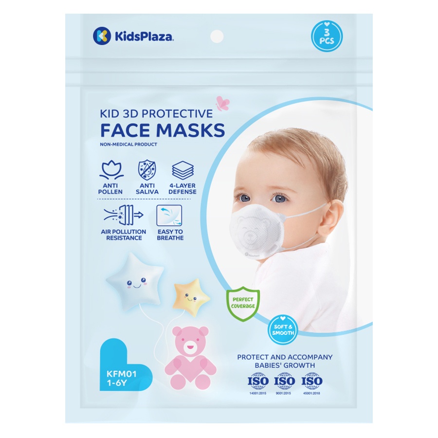 Khẩu trang in hình gấu KidsPlaza 3pcs KFM01 hình 2