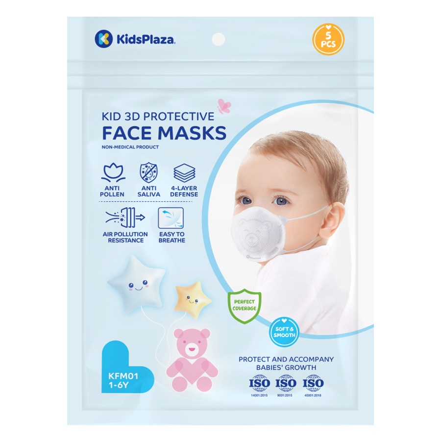 Khẩu trang in hình gấu KidsPlaza 5pcs KFM01 hình 2