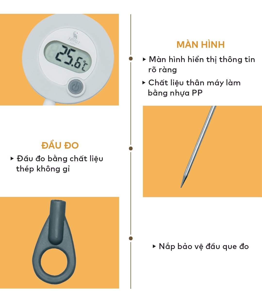 Nhiệt kế đo sữa Moaz Bébé MB - 020 hình 3