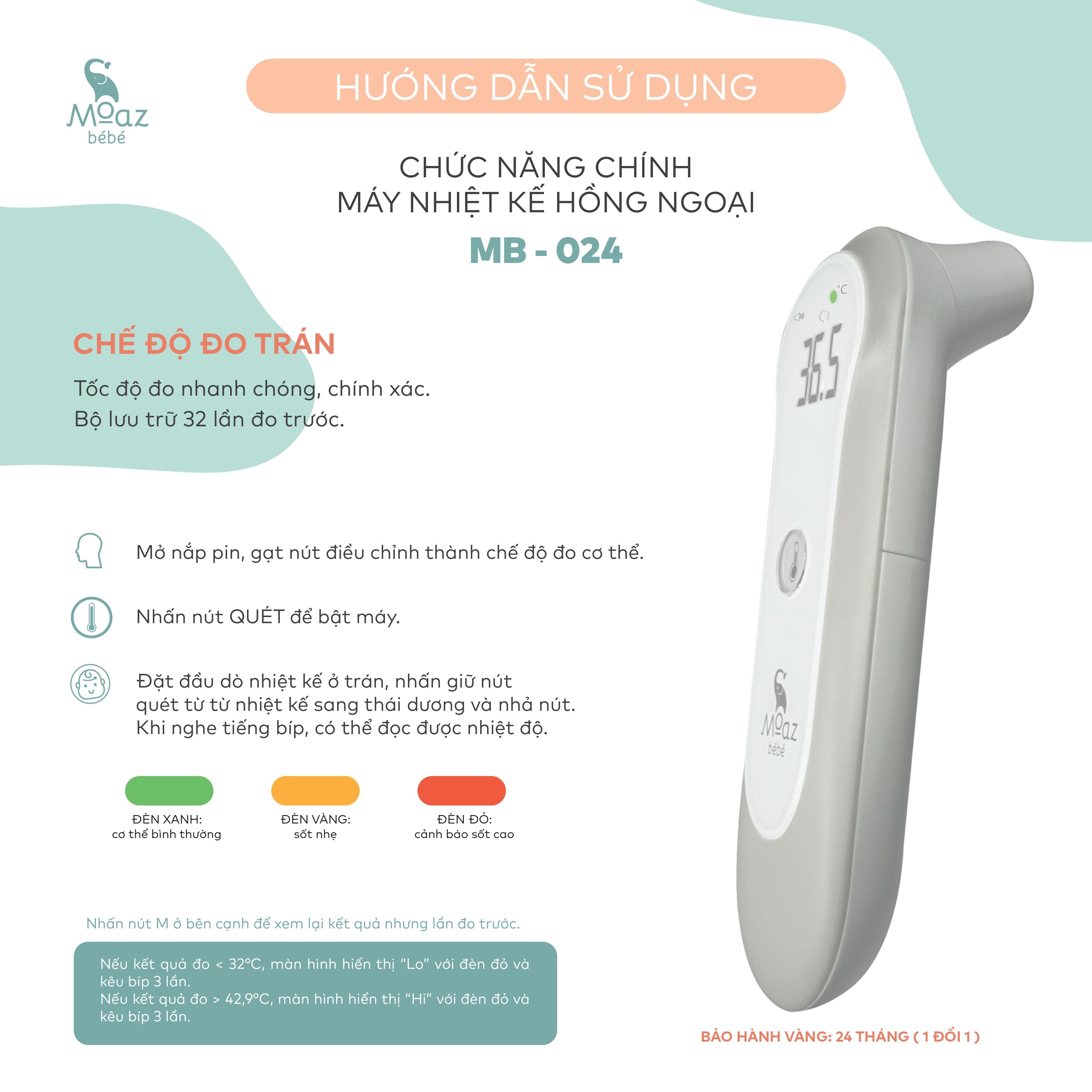 Nhiệt kế hồng ngoại Moaz Bébé MB - 024 hình 6