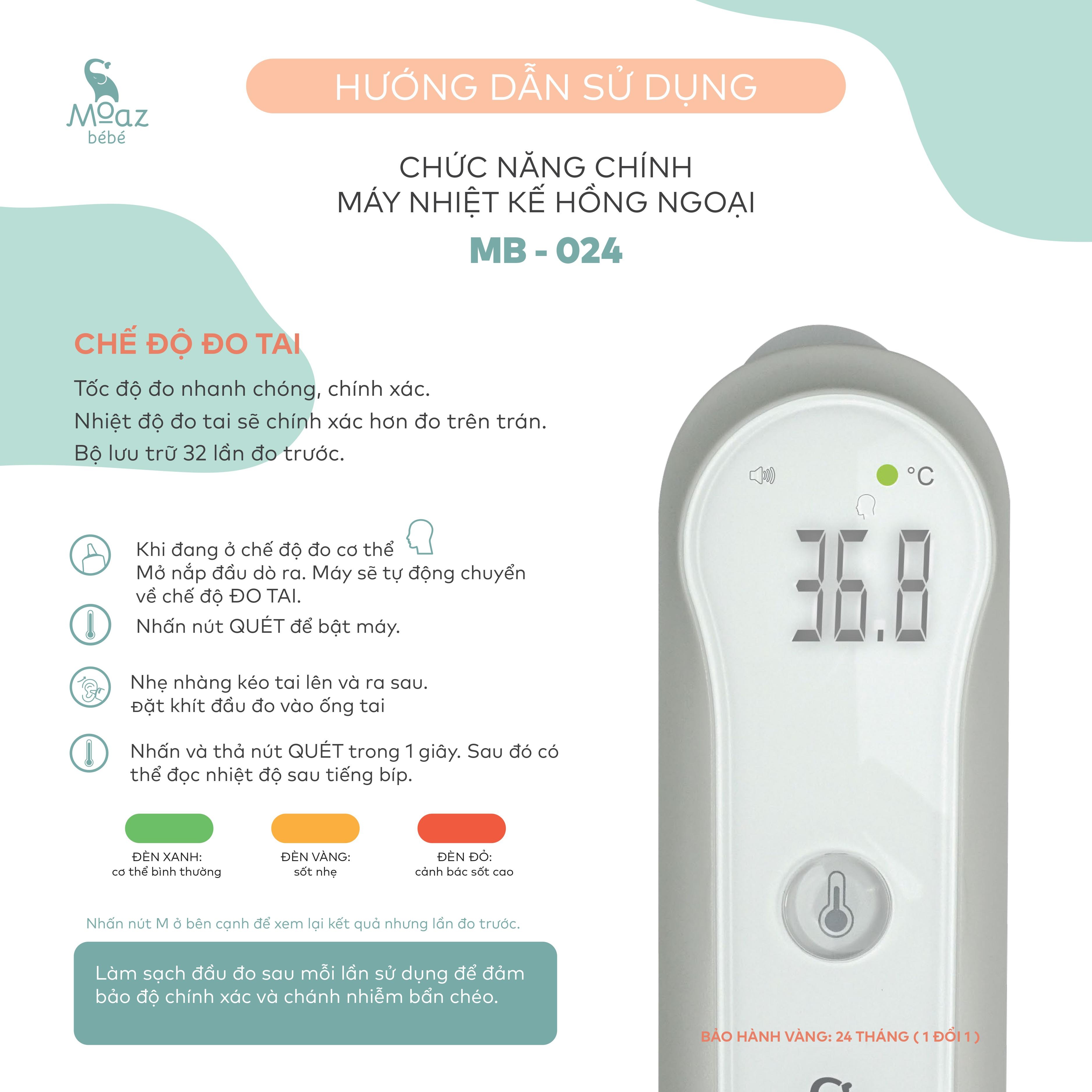 Nhiệt kế hồng ngoại Moaz Bébé MB - 024 hình 7