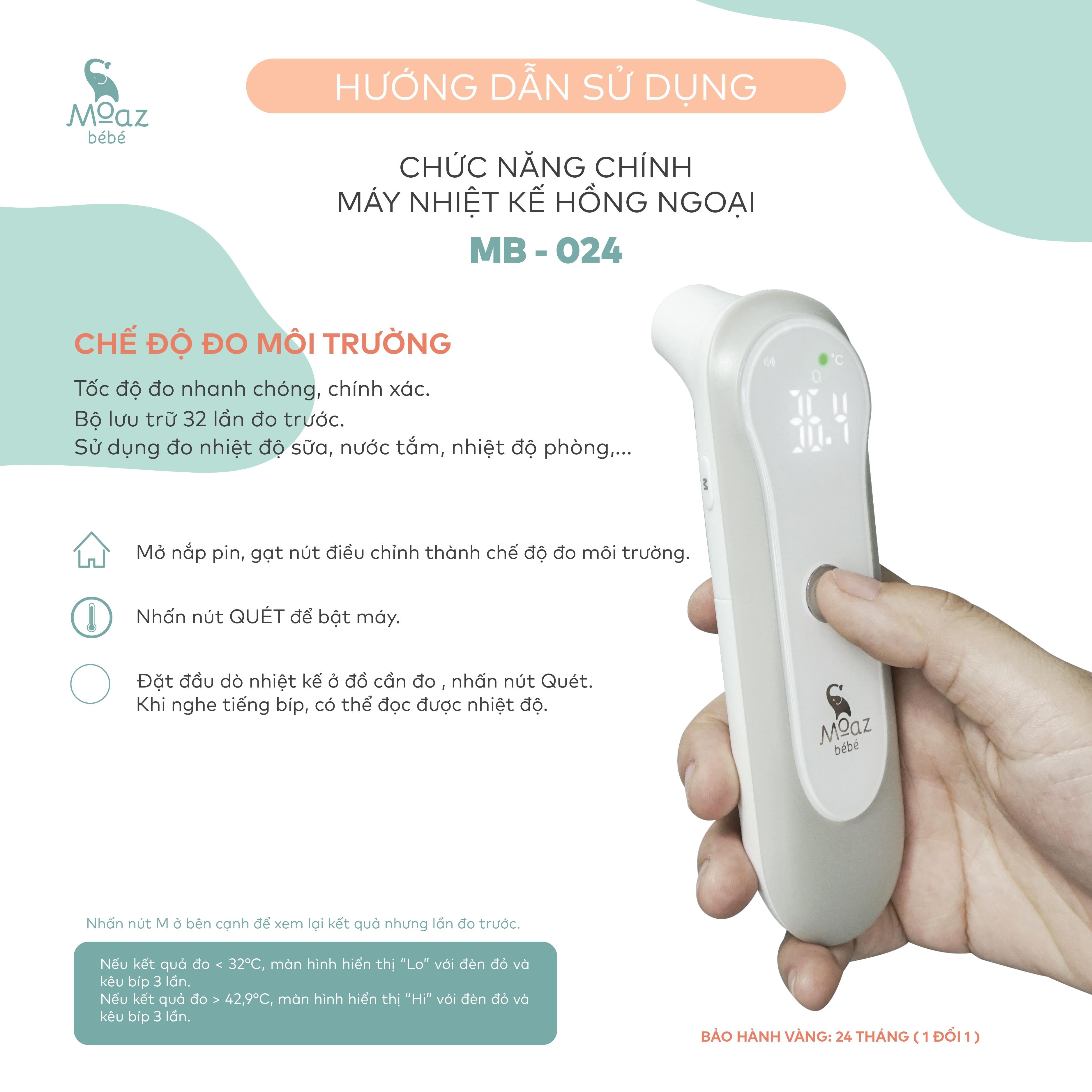 Nhiệt kế hồng ngoại Moaz Bébé MB - 024 hình 8