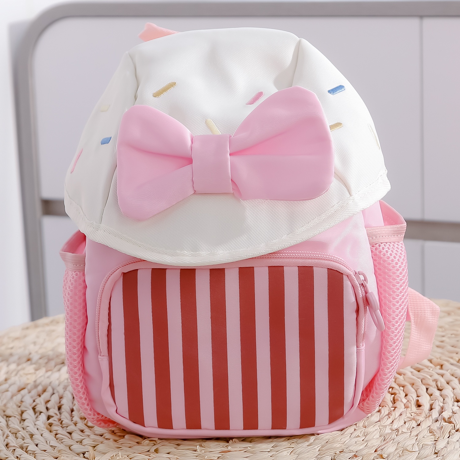 Balo trẻ em Mamago đính nơ xinh xắn (Hồng)  hình 1