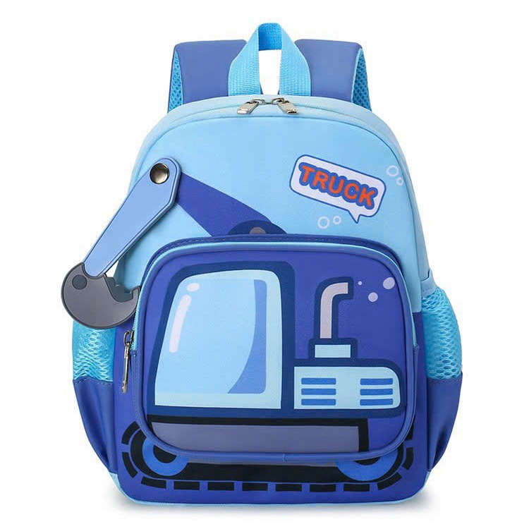 Balo trẻ em Mamago hình máy xúc chăm chỉ (Xanh ngọc) hình 1