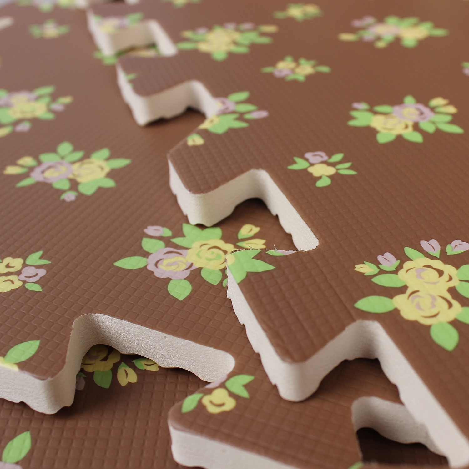 Thảm ghép KIZA Brown Flower hình 2