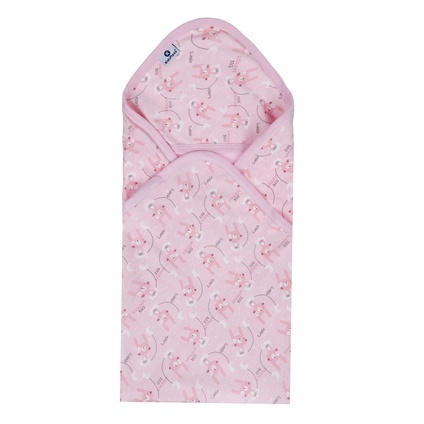 Chăn ủ sơ sinh có mũ KIDSPLAZA cotton TM19 (2 Lớp) hình 2