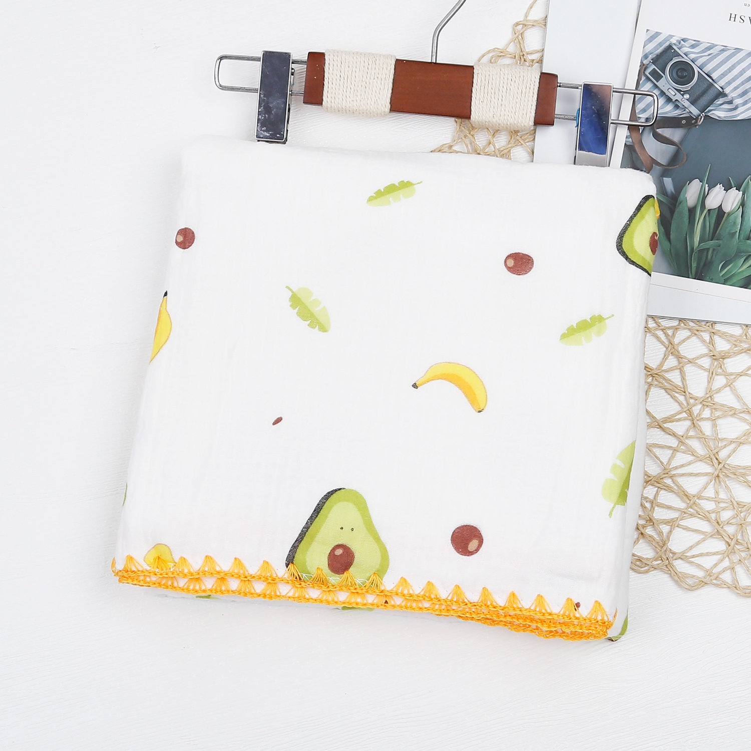 Chăn xô móc viền gấu 6 lớp AC21 (110x110) hình 5