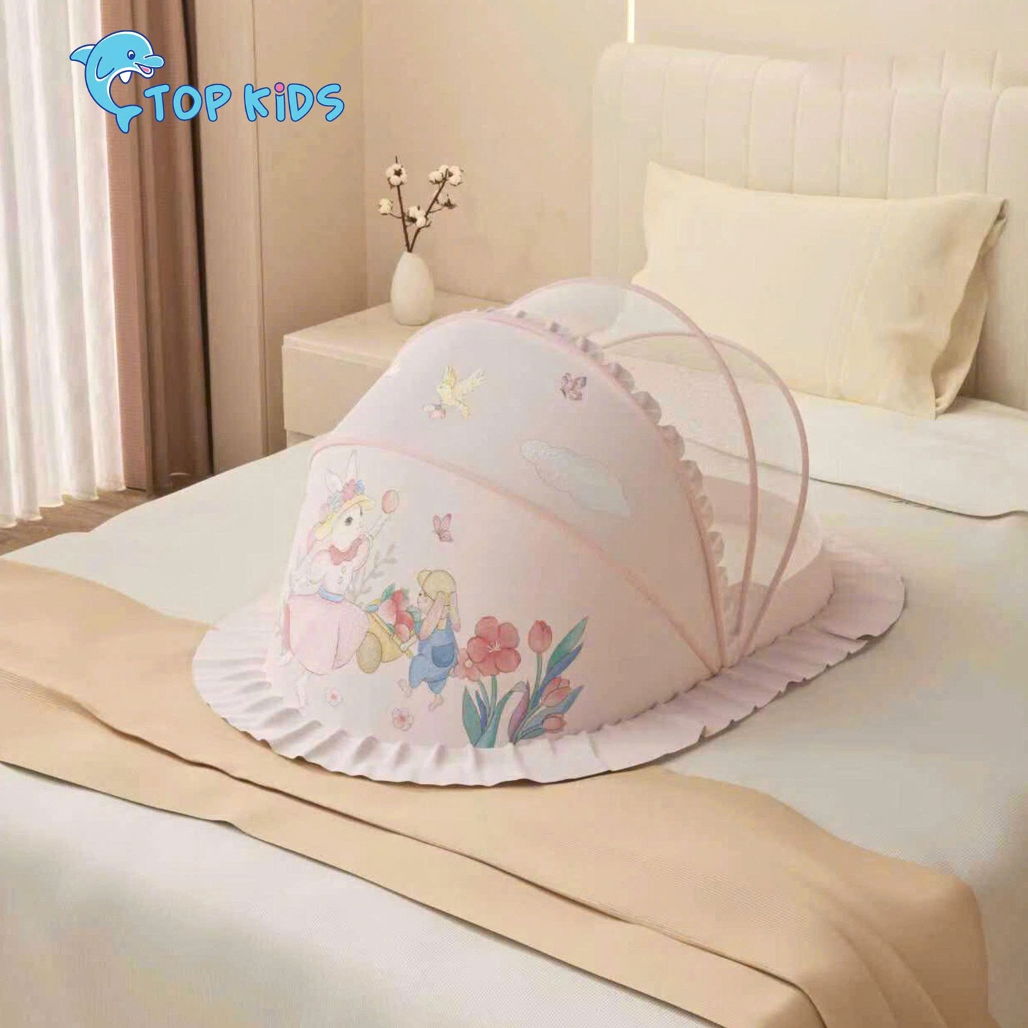 Màn chụp bé gái hình in ngộ nghĩnh AC22 (Mẫu ngẫu nhiên) hình 2