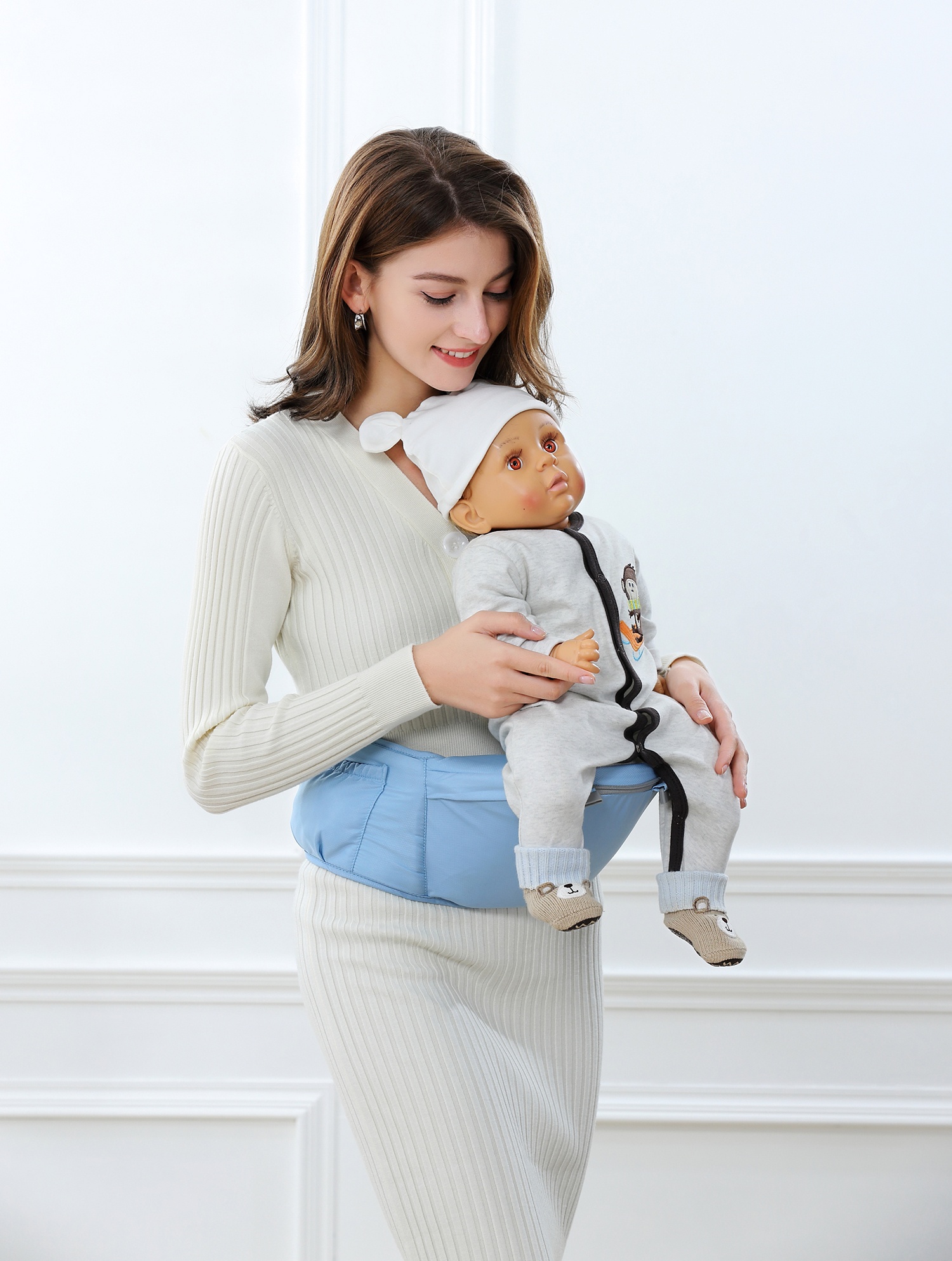 Địu ngồi cho bé 6in1 Mamago Airy MM01 (Xanh Navy) hình 7