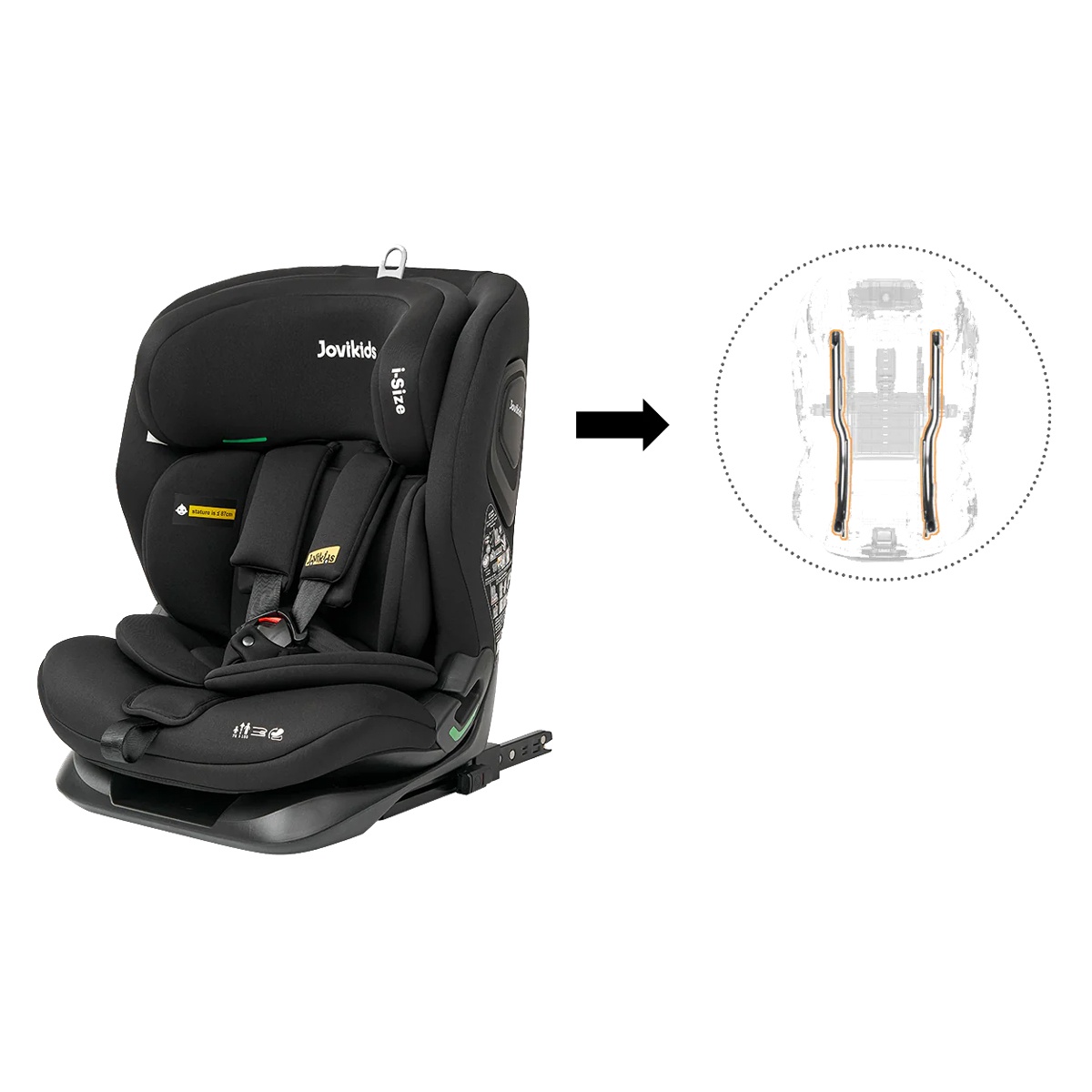 Ghế ngồi ô tô Jovikids CICI TT R129 15M-12Y (Màu đen) hình 5