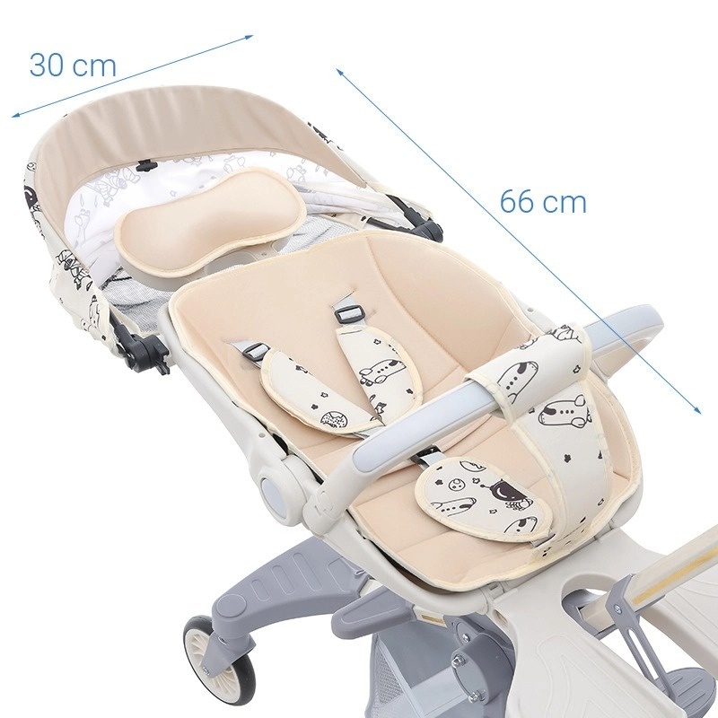 Xe đẩy gấp gọn Galena GA-ST02 màu trắng kem hình 3