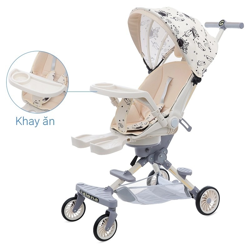 Xe đẩy gấp gọn Galena GA-ST02 màu trắng kem hình 5