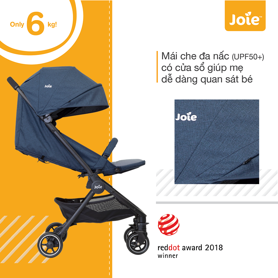 Xe đẩy trẻ em Joie Pact Deep Sea màu xanh hình 3