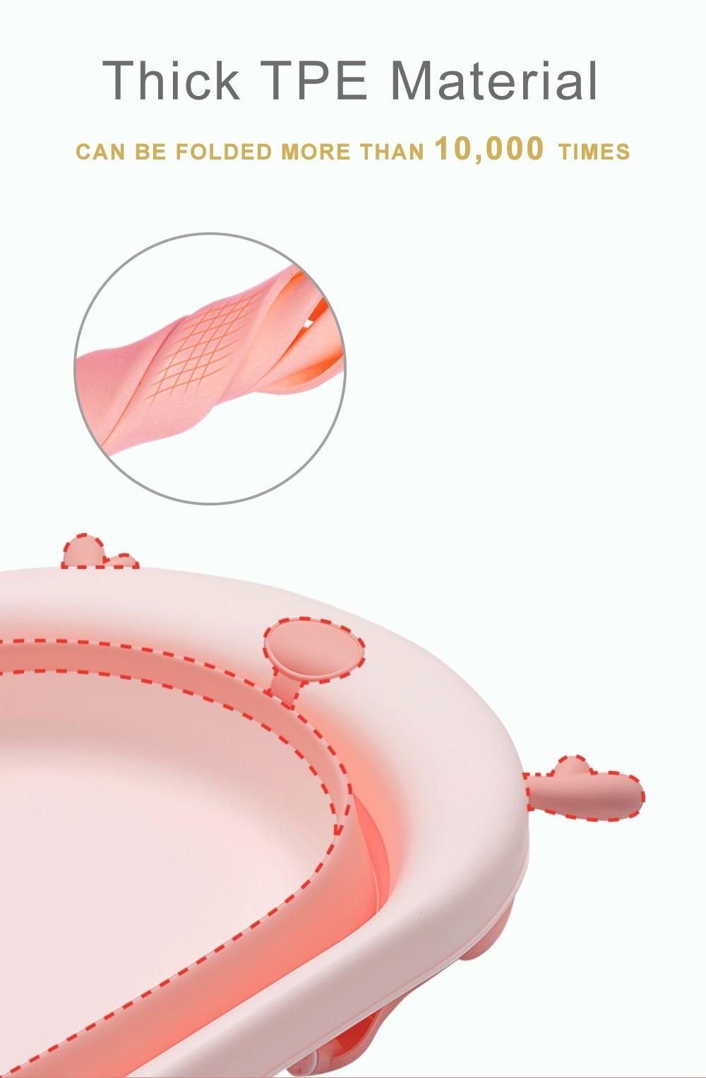 Chậu tắm cho bé Kidsplaza cảm biến gấp gọn 6009 (Hồng pastel) hình 7