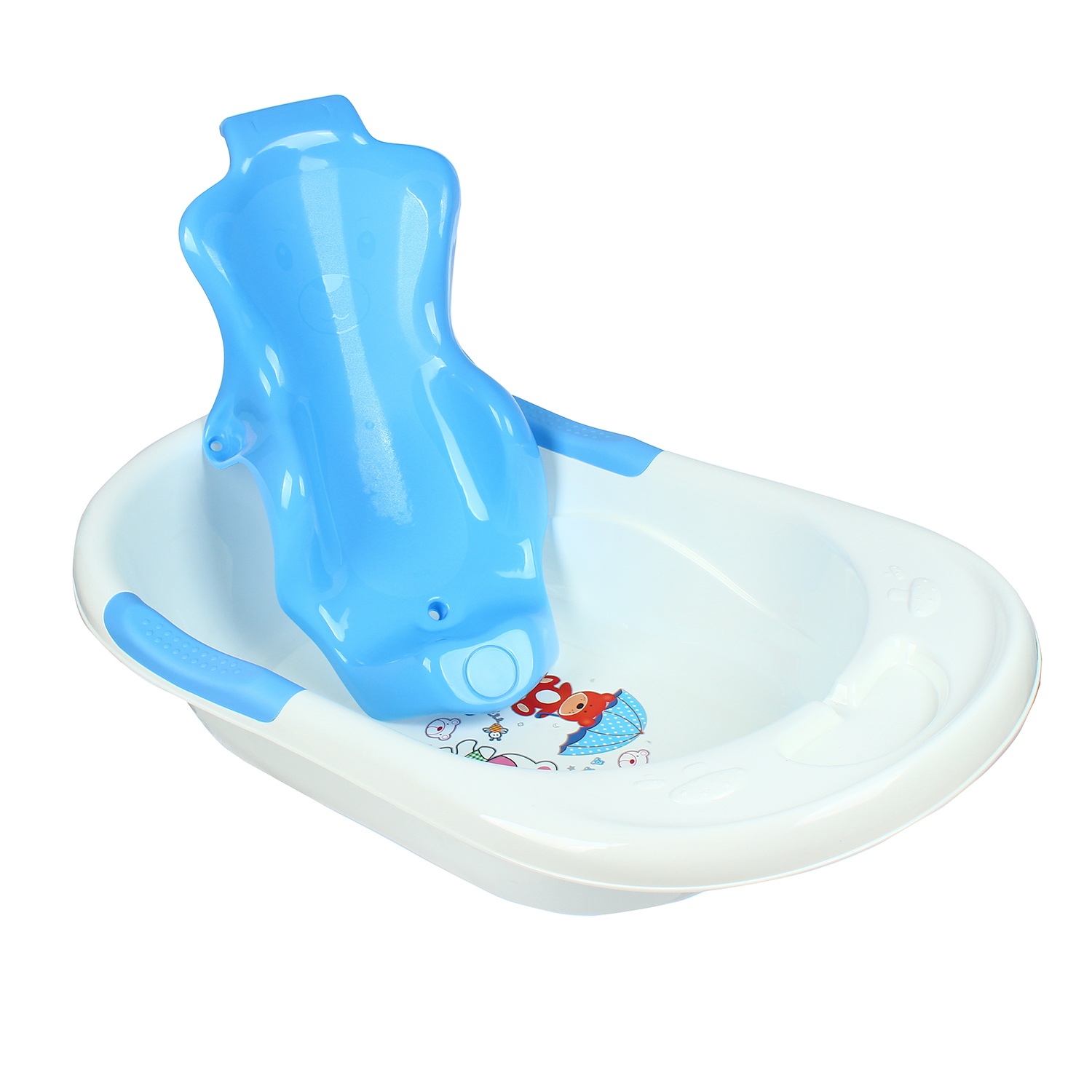 Chậu tắm kèm ghế gội đầu Kidsplaza BBT026 (Trắng - Xanh) hình 1