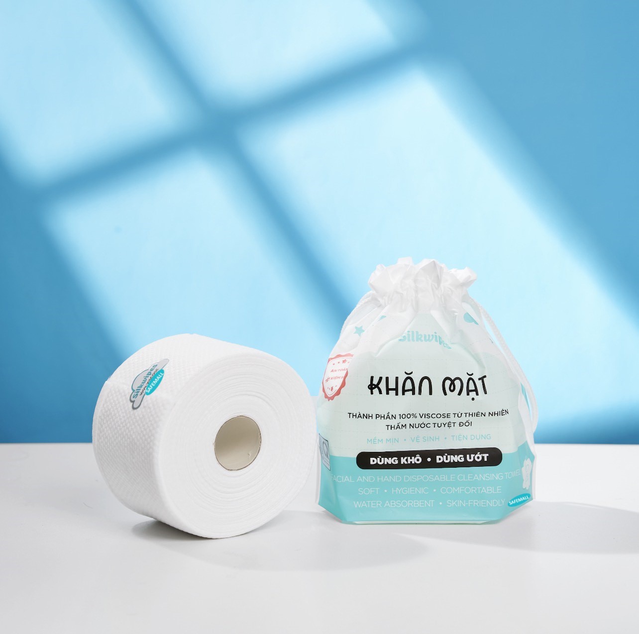 Khăn mặt khô cotton Silkwipes 220g hình 1