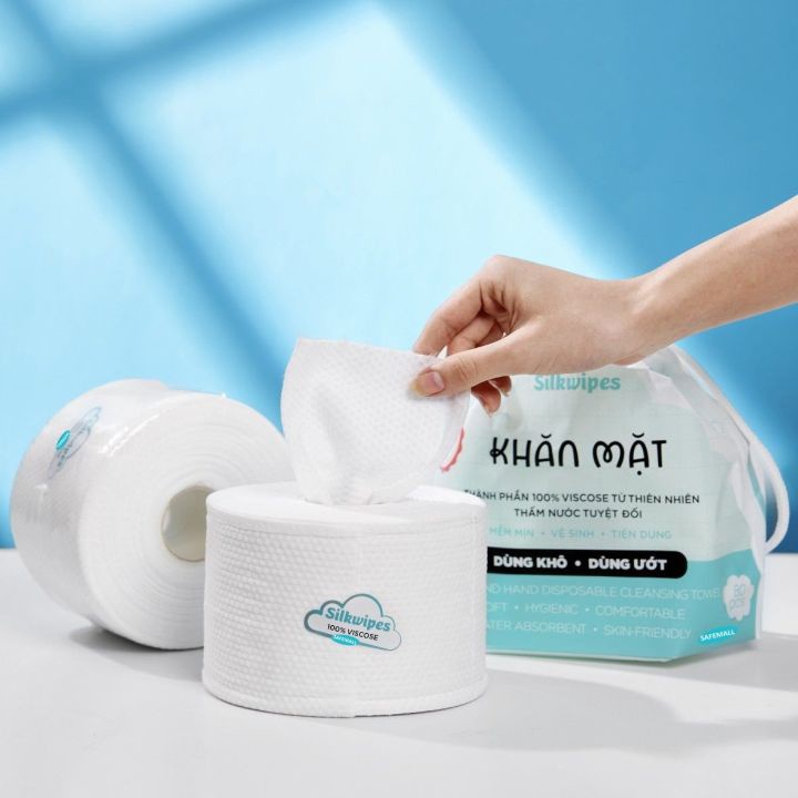 Khăn mặt khô cotton Silkwipes 220g hình 2