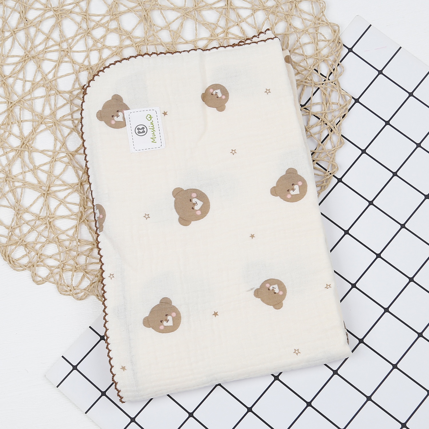 Khăn tắm KidsPlaza Muslin gấu PG23 hình 1