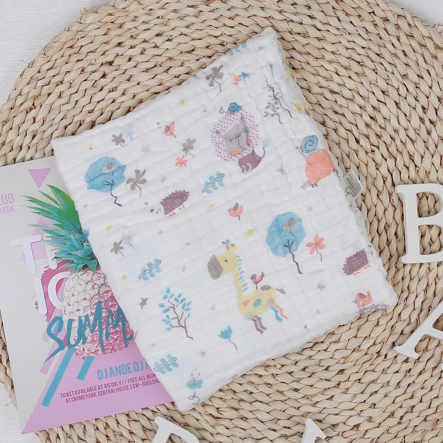 Khăn xô nhăn in hình AC22 (6 lớp) hình 1