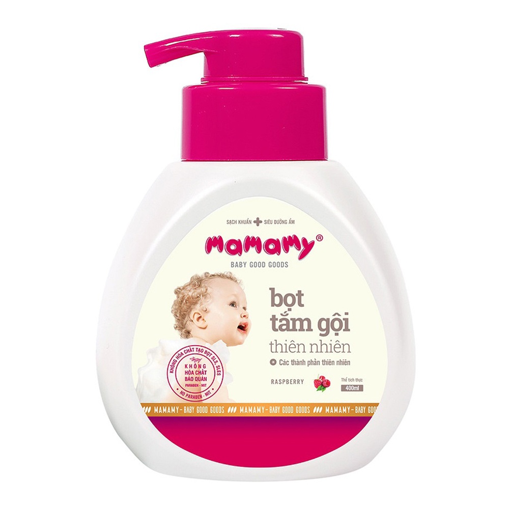 Bọt tắm gội Mamamy Raspberry 400ml hình 1