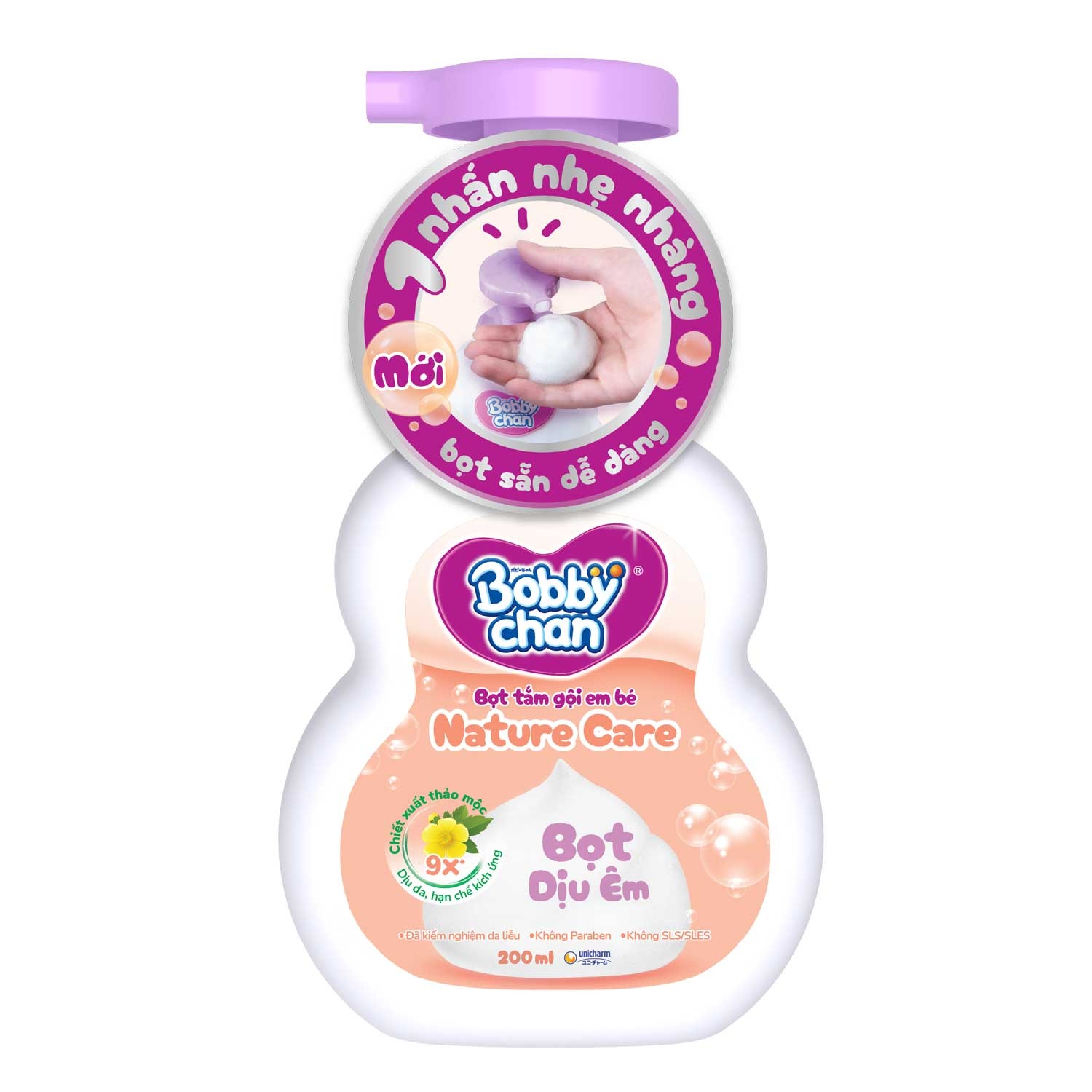 Bọt tắm gội Thảo mộc cho bé Bobby chan 200ml (0M+) hình 1