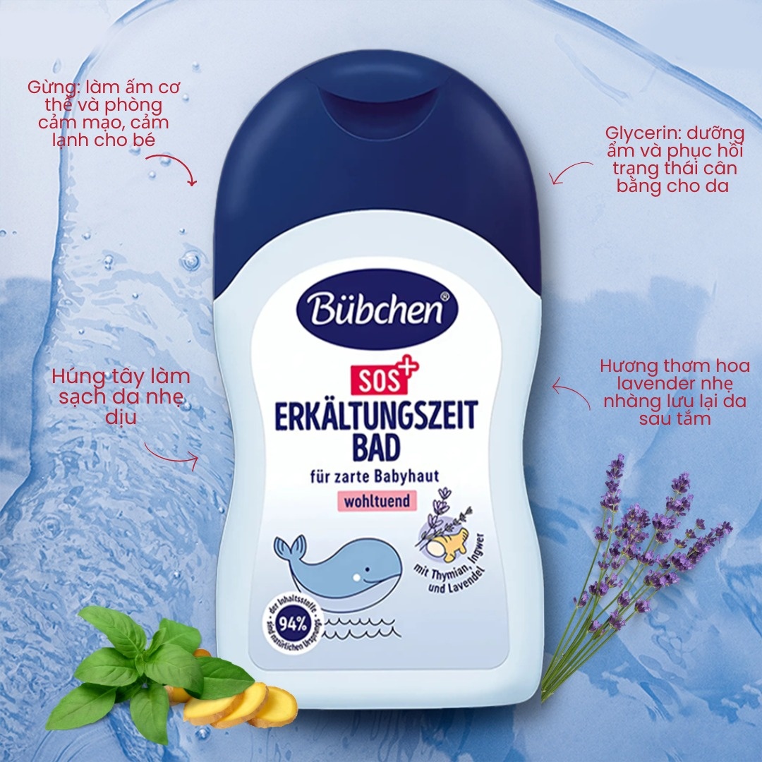 Dầu tắm chống cảm thuần chay Bubchen 150ml 6M+