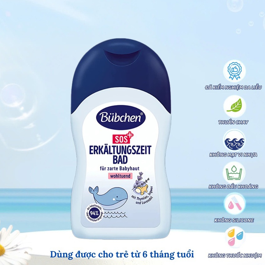 Dầu tắm chống cảm thuần chay Bubchen 150ml 6M+ hình 2