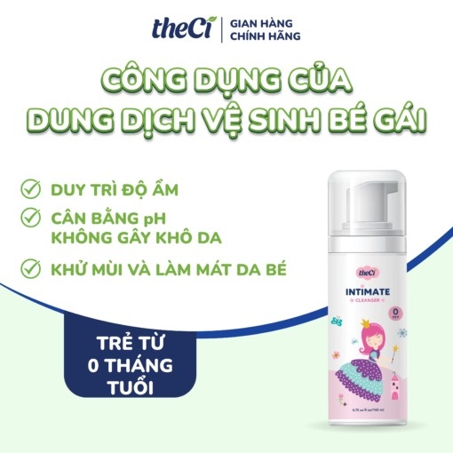 Dung dịch vệ sinh cho bé gái The Ci 140ml (0M+)