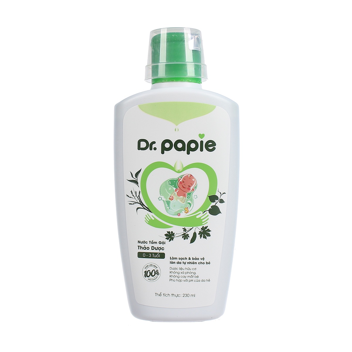 Nước tắm gội thảo dược Dr Papie 230ml hình 3