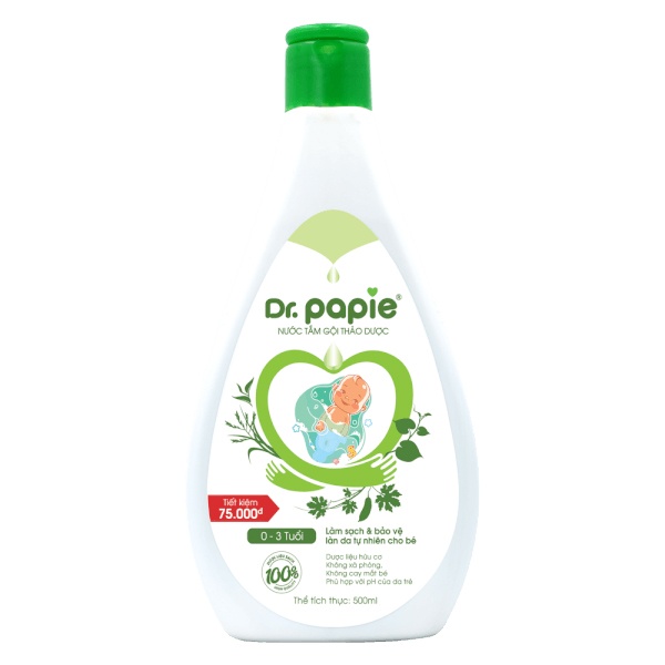 Nước tắm gội thảo dược Dr.Papie 500ml