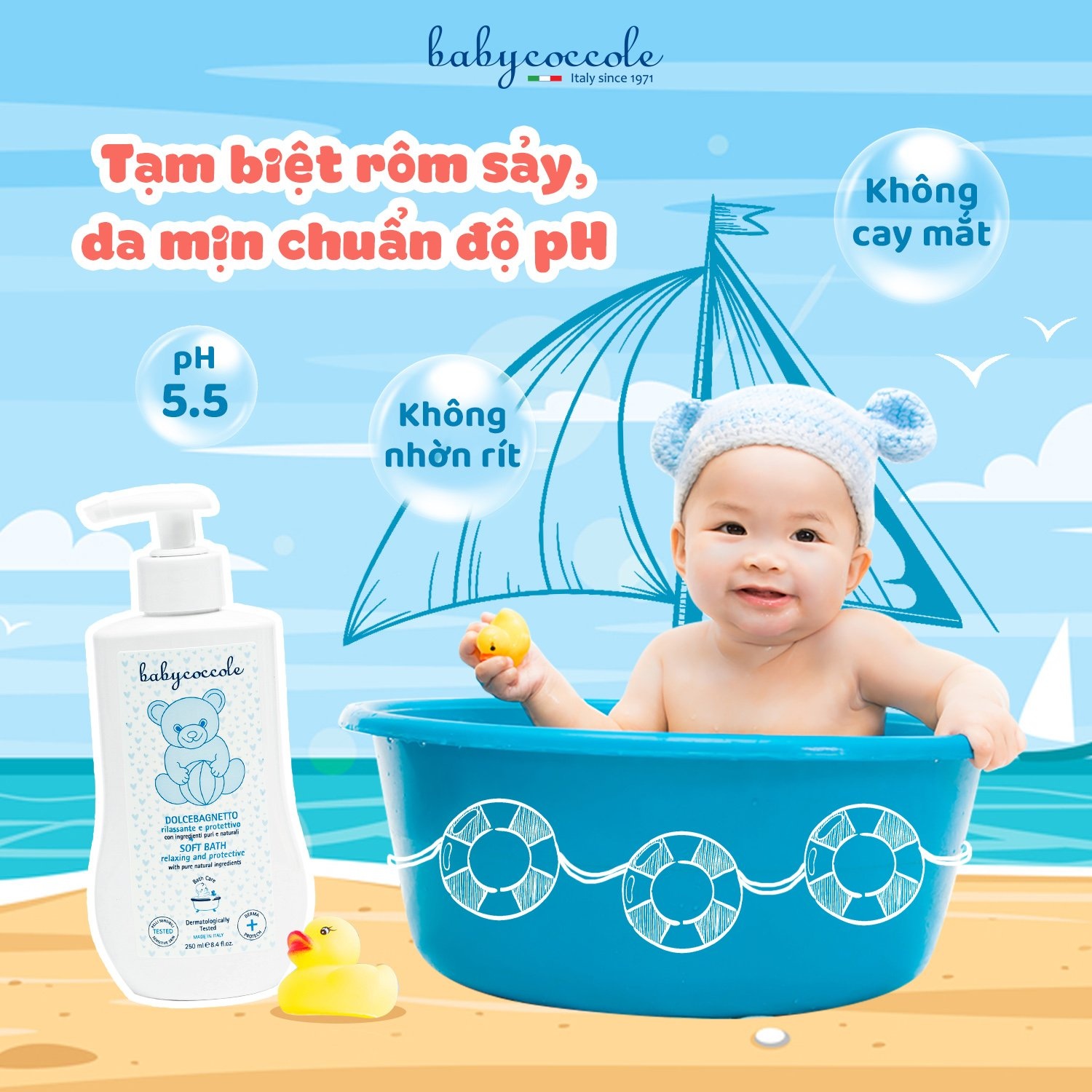 Sữa tắm dưỡng ẩm cho bé Babycoccole chiết xuất hoa sen 250ml 0M+ hình 2